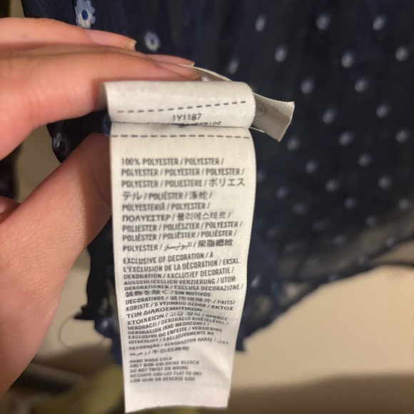 Abercrombie & Fitch‎ Y2K Sheer Blue Peasant Top Medium - Picture 6 of 6